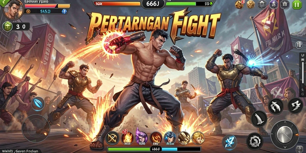 Tampilan gameplay menegangkan dalam pertarungan di 666J.