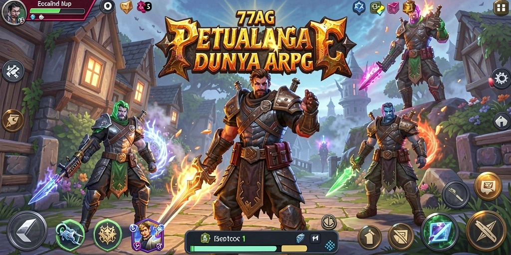 Screenshot menampilkan pertempuran seru di dunia ARPG 77AG.