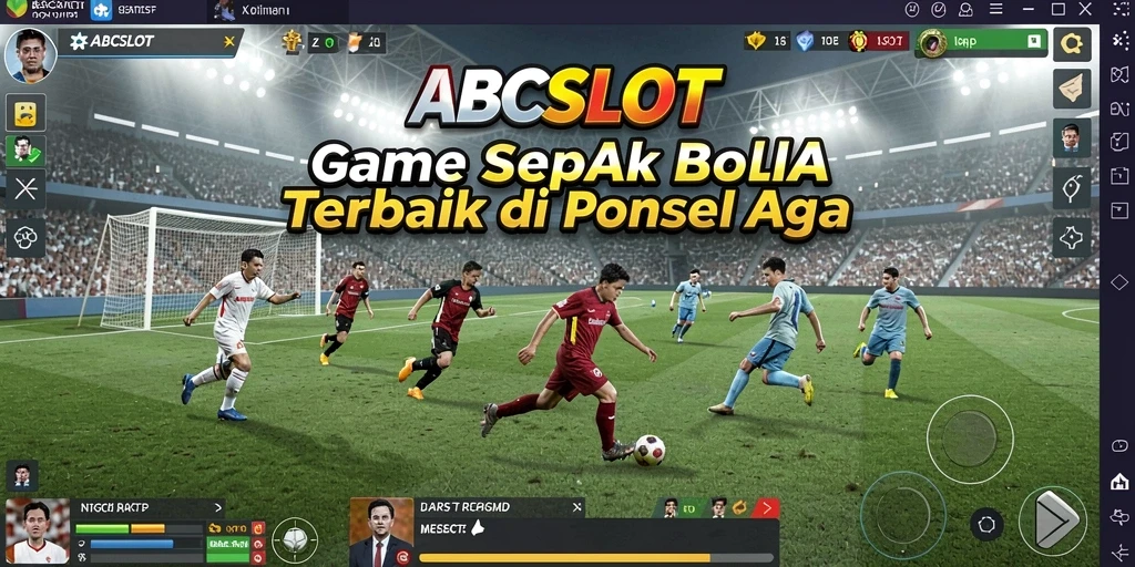 Screenshot gameplay ABCSLOT menampilkan aksi seru dalam permainan sepak bola.