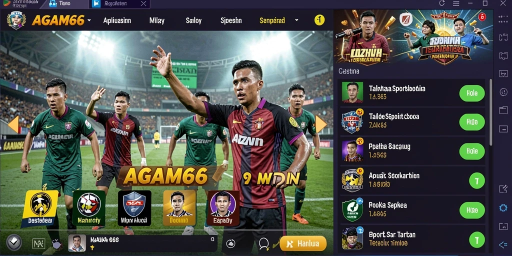 Screenshot AGAM66 menunjukkan antarmuka pengguna yang dinamis dan informatif.