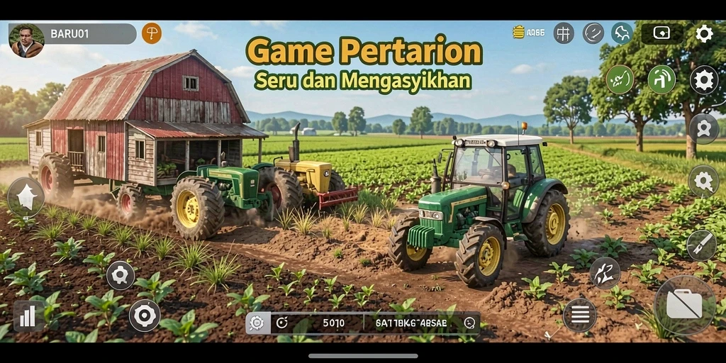 Tampilan permainan yang menarik dari BARU01 dalam kegiatan pertanian.