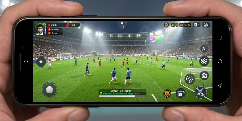 Tangkapan layar F32 menunjukkan tindakan seru di lapangan sepak bola.