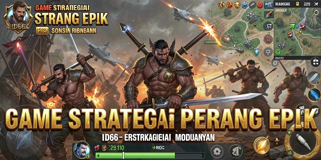 Tangkapan layar gameplay <strong>ID66</strong> menampilkan strategi pertempuran yang intens.
