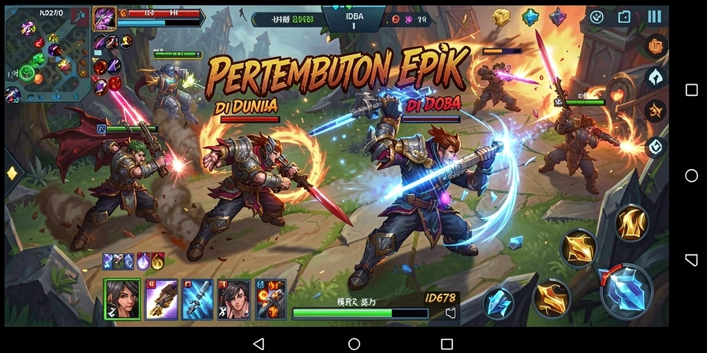 Screenshot gameplay <strong>ID678</strong> menunjukkan aksi seru di arena pertempuran.