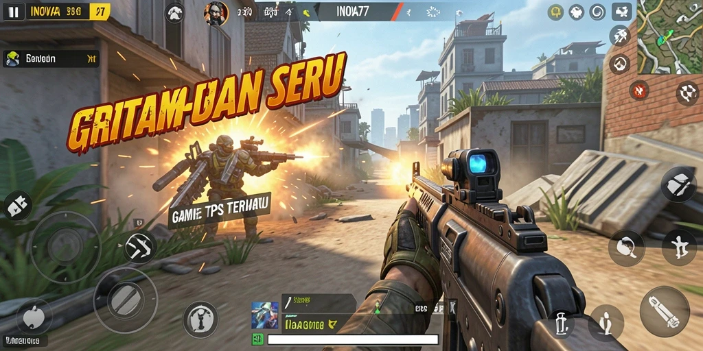 Tampilan gameplay seru dalam <strong>INOVA77</strong> saat pertempuran berlangsung.