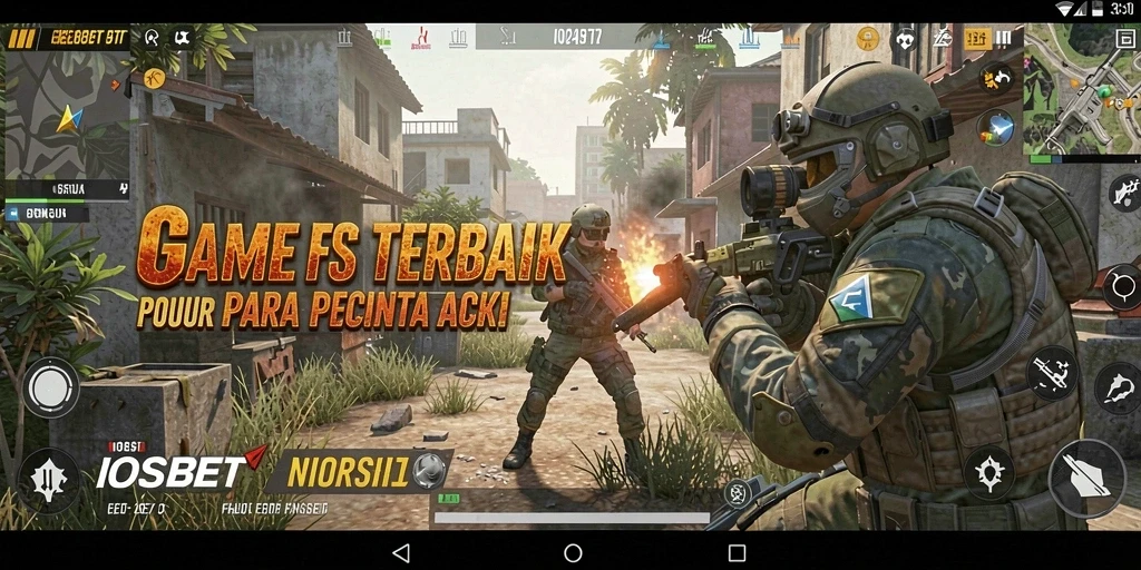 Tampilan gameplay menegangkan dari IOSBET dengan aksi tembak-menembak yang intens.