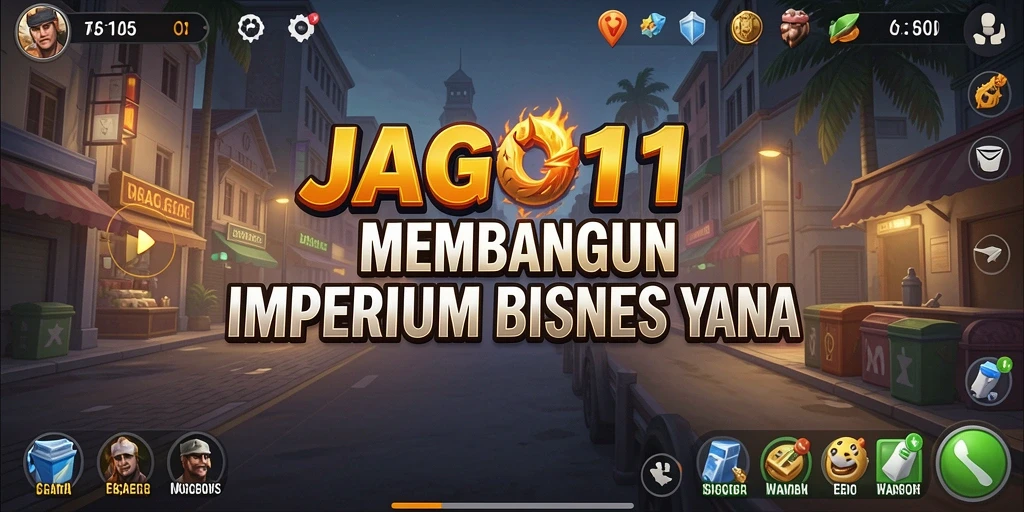 Tangkapan layar JAGO11 menampilkan aksi manajemen bisnis yang mendebarkan.