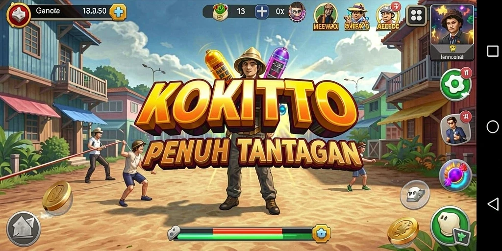 Screenshot gameplay KOKITOTO yang menampilkan aksi seru dan tantangan.