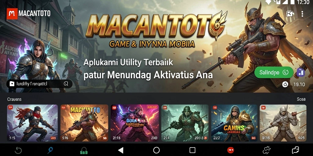 Tangkapan layar utama dari MACANTOTO yang menunjukkan tampilan antarmuka pengguna.