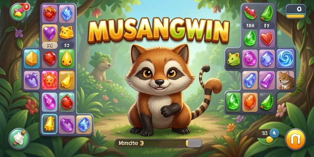 Gameplay Match-3 yang seru dengan elemen warna-warni.