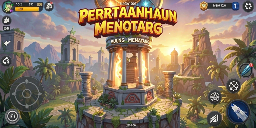 Screenshot utama NAGA1001 menampilkan aksi menakjubkan dalam Tower Defense.