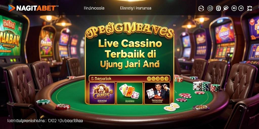 Screenshot gameplay NAGITABET yang menunjukkan dealer dan pemain dalam aksi Live Casino.