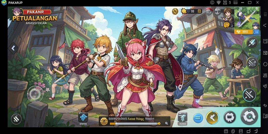 Tampilan gameplay menarik dari PAKARJP yang penuh warna dan dinamis.