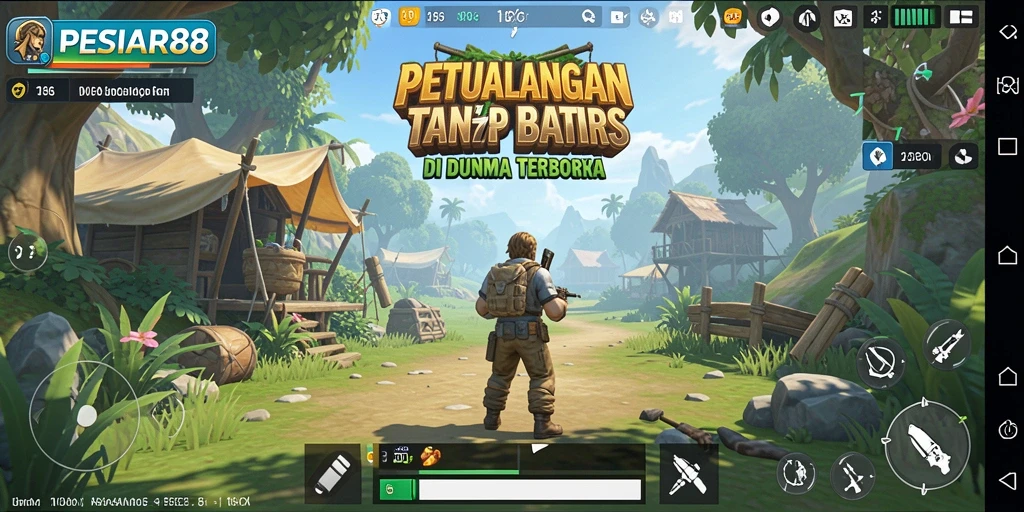 Tampilan gameplay PESIAR88 dengan dunia terbuka yang luas.