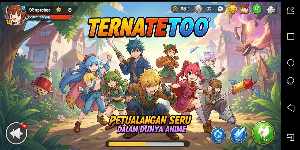 Tangkapan layar gameplay menampilkan petualangan seru di dunia anime.
