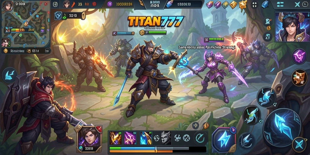 Tampilan seru gameplay TITAN777 dalam pertempuran MOBA.