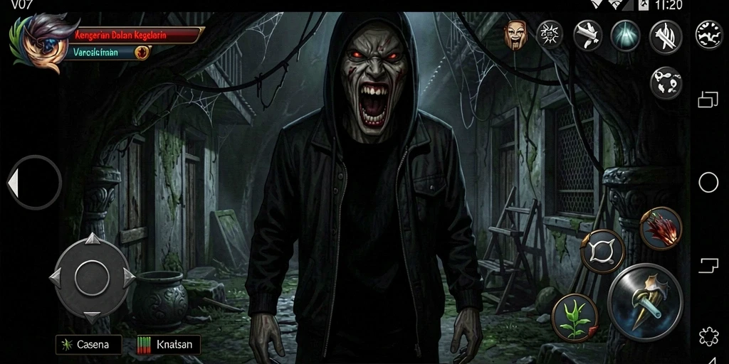 Tampilan gameplay V07 yang menegangkan dan mencekam.