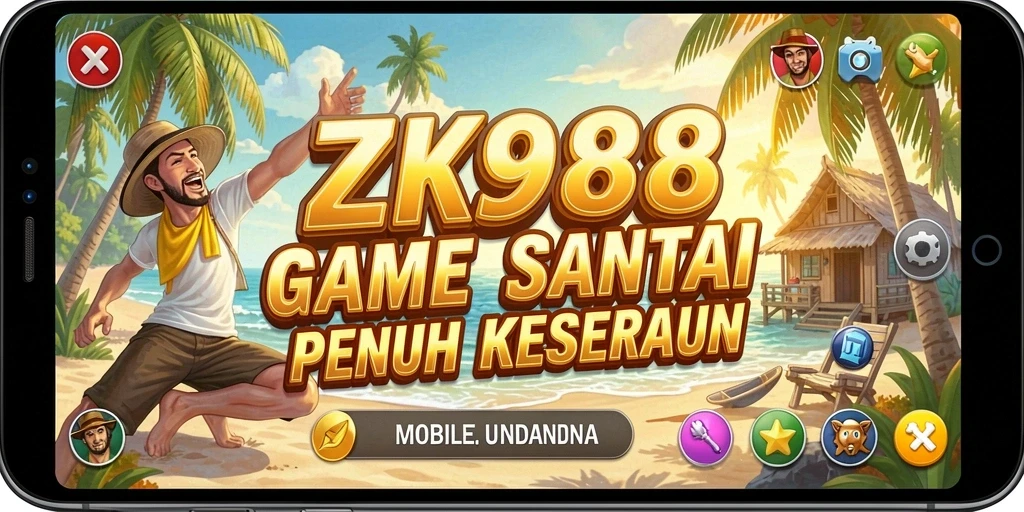 Tampilan gameplay ZK988 yang ceria dan penuh warna.